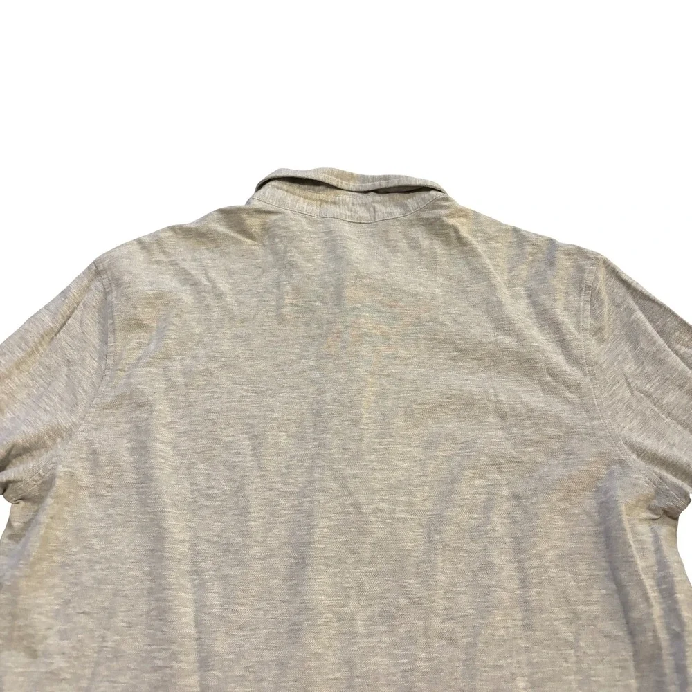 Ralph Lauren Featherweight Mesh Long Sleeve Polo Shirt Mens L Grey Heather NWT